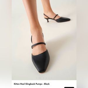 Black kitten heel slingbacks by Charles & Keith